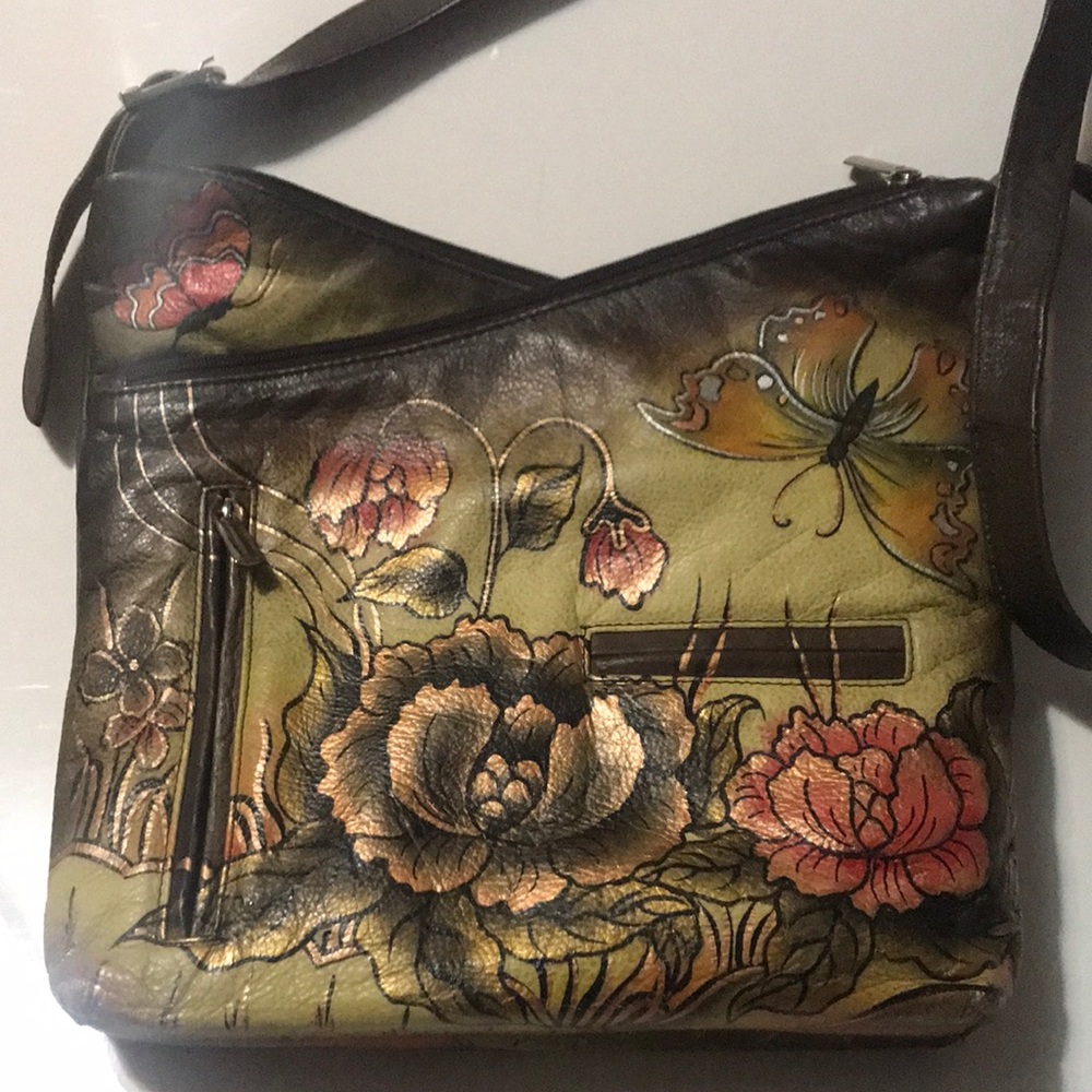 Biacci Handpainted Leather Crossbody purse